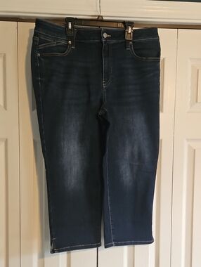 Maurices Dark Blue Cropped Stretch Jeans - Ankle Length